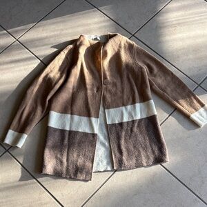 Women's Tan and Cream Teddy Jacket size medium